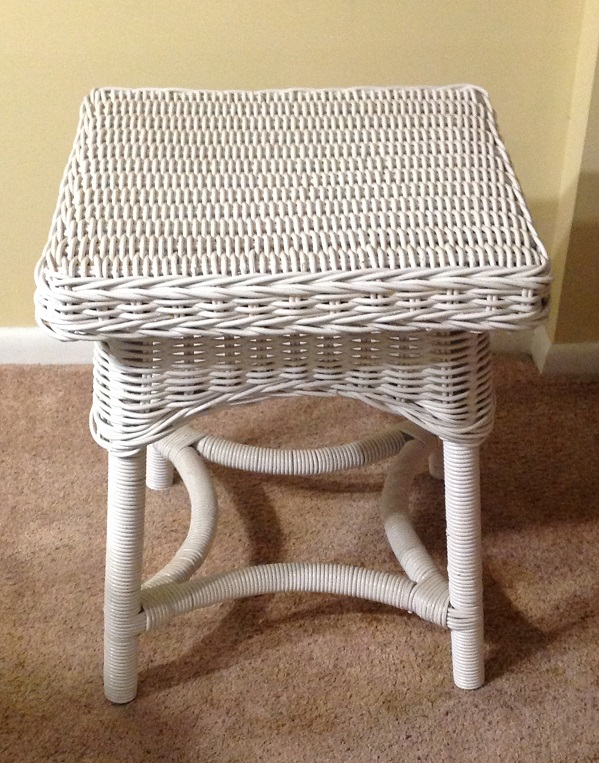 Square Wicker End Table